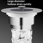 Pop Up Kitchen Sink Drain Strainer Stopper Combo Anti-Clog and Easy Clean, Sink Drain Strainer Stopper
