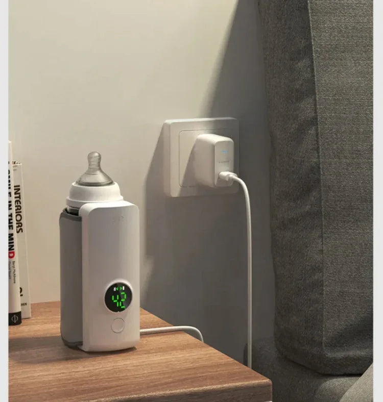 18W 6000mAh Baby Bottle Warmer With Digital Display 6 Levels Temperature Adjustment, NNQ-2