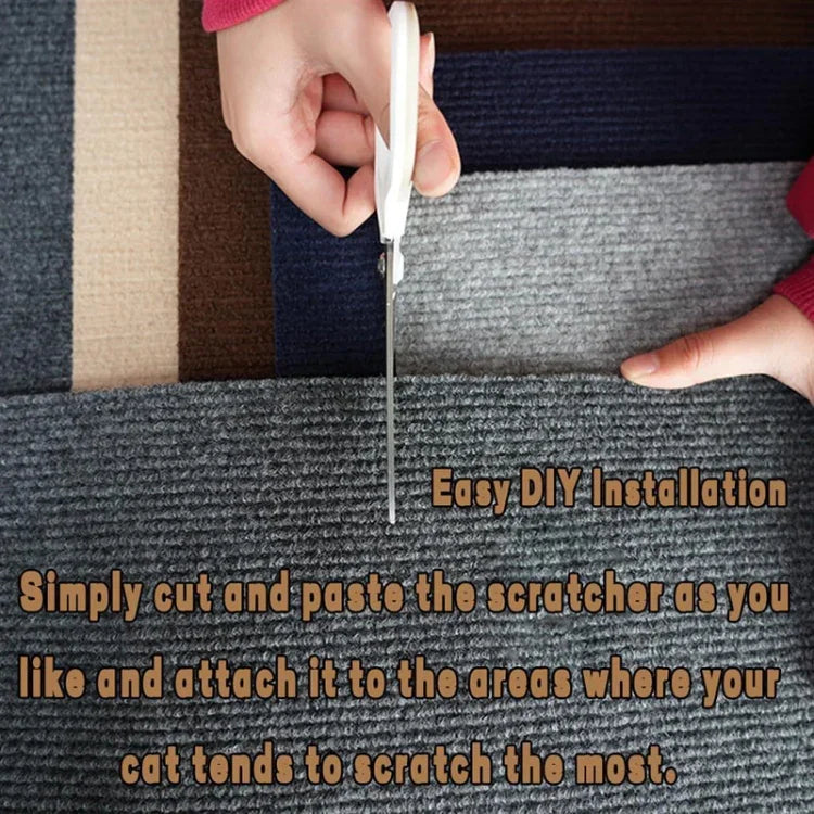 Trimmable Self-Adhesive Cat Scratching Mat DIY Climbing Cat Scratcher, 30 x 100cm, 40 x 100cm, 60 x 100cm