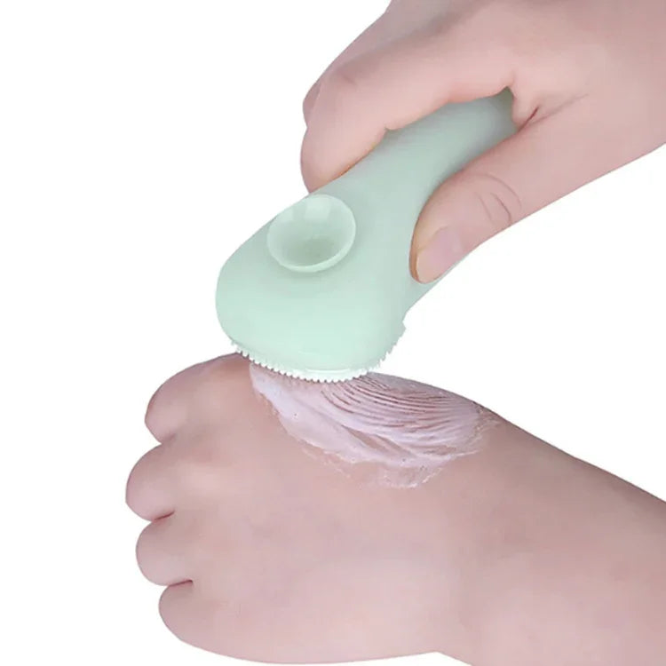 60ml Silicone Suction Cup With Brush Squeezed Bottle Portable Travel Storage Bottle, Blue, Green, Pink