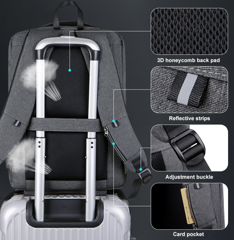 Large Capacity Password Lock Anti-Theft Laptop Backpack With USB Port, 16 inch