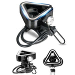 N+1 Mountain Bike Bell Universal Triangle Copper Bell, Clip Ring Silver, Rubber Band Black, Rubber Band Silver