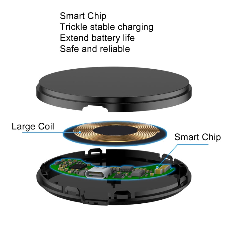 DSW-36B Mobile Phone Wireless Charger Mini 15W Fast Charging Type-C Round QI, DSW-36B