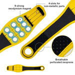 Thumb Wrap Magnetic Metal Accessory Tool Storage Strap, Orange, Blue, Yellow