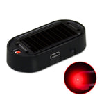 Car Solar Analog Anti-theft Device LED Warning Light, Black Shell Red Light, Black Shell Blue Light