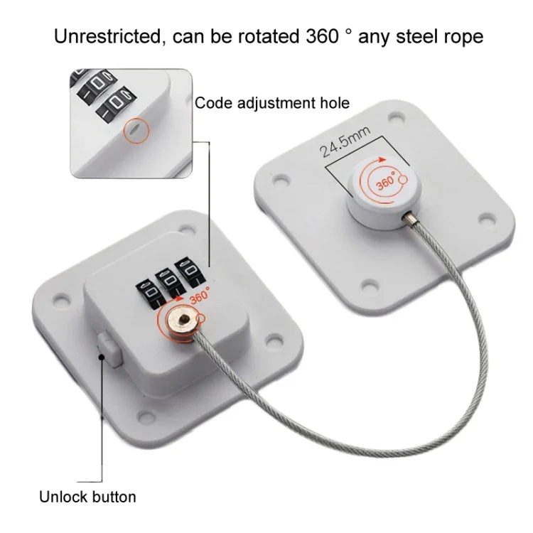 Child Safety Lock No Hole Window Limiter Refrigerator Drawer Cabinet Combination Lock, 3-bit Black, 3-bit White, 2-bit Black, 2-bit White, 2-bit Gray