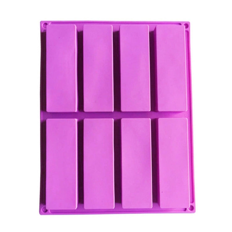 8 Grids Rectangular Silicone Handmade Soap Mould DIY Aromatherapy Mould, Light Blue, Purple, Pink