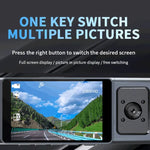 3 Camera Lens 3-inch IPS Screen WiFi Car Dash Cam 1080P Night Vision Dash Camera for Cars, 32G, 64G