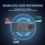 3 Camera Lens 3-inch IPS Screen WiFi Car Dash Cam 1080P Night Vision Dash Camera for Cars, 32G, 64G