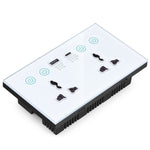 Graffiti Smart Socket With Switch USB+Type-C Dual Port Remote Control Socket, UK Plug, Wifi White, Wifi Black, ZigBee White, ZigBee Black