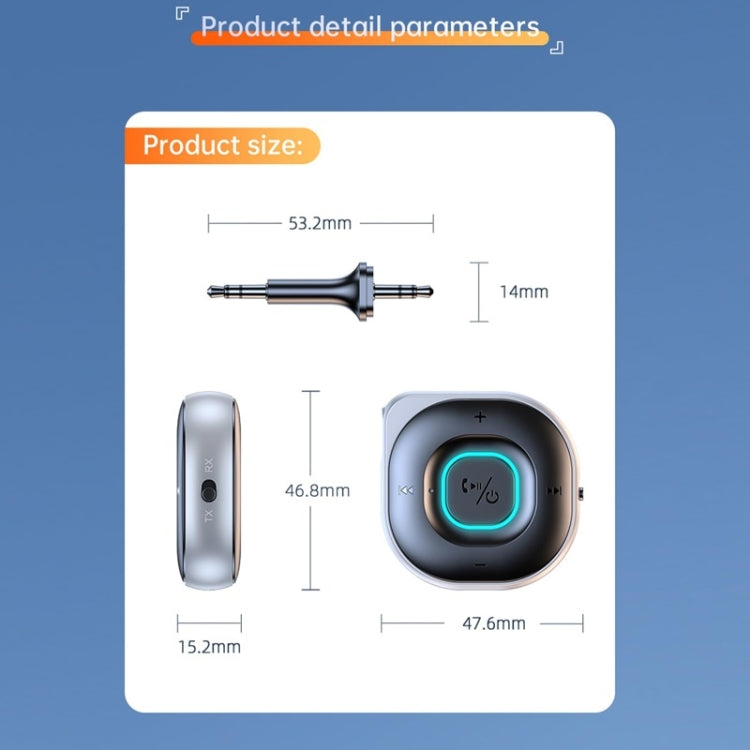 Car AUX Bluetooth 5.3 Audio Receiver Transmitter, C79