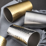 304 Stainless Steel Hammer Mug Thickened Double-Layer Restaurant Tea Cups, 175ml, 260ml, 300ml, 350ml, 450ml