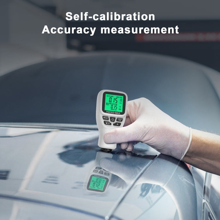 HW300-MAX Coating Thickness Gauge Anti-skid Paint Film Tester, White, Black