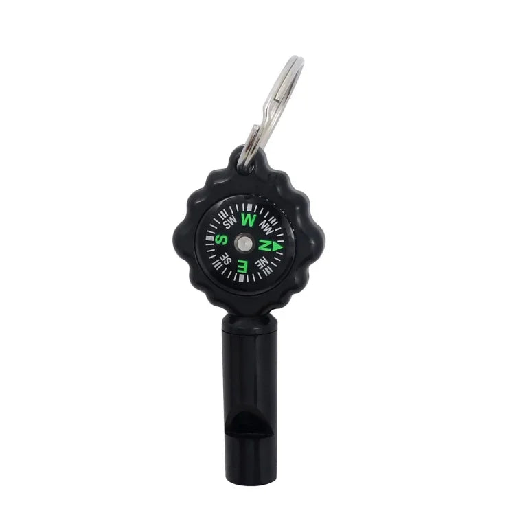 2 In 1 Whistle Compass Outdoor Survival Whistle Plastic Compass With Mountaineering Buckle, WH-2
