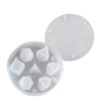 Silicone Dice Resin Molds with 7 Standard Polyhedral Stereoscopic Dice Cavities, Dice