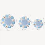 Household High Temperature Resistant Daisy Coasters Kitchen Tabletop Insulation Mat, Blue Small, Pink Large, Blue Large