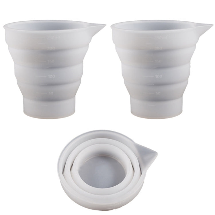 Folding DIY Epoxy Measuring Cup Silicone Mold Candle Plaster Glue Mixing Cup, 5pcs 50ml, 5pcs 100ml, 2pcs 250ml, 2pcs 500ml