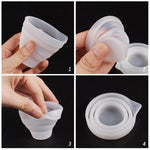 Folding DIY Epoxy Measuring Cup Silicone Mold Candle Plaster Glue Mixing Cup, 5pcs 50ml, 5pcs 100ml, 2pcs 250ml, 2pcs 500ml