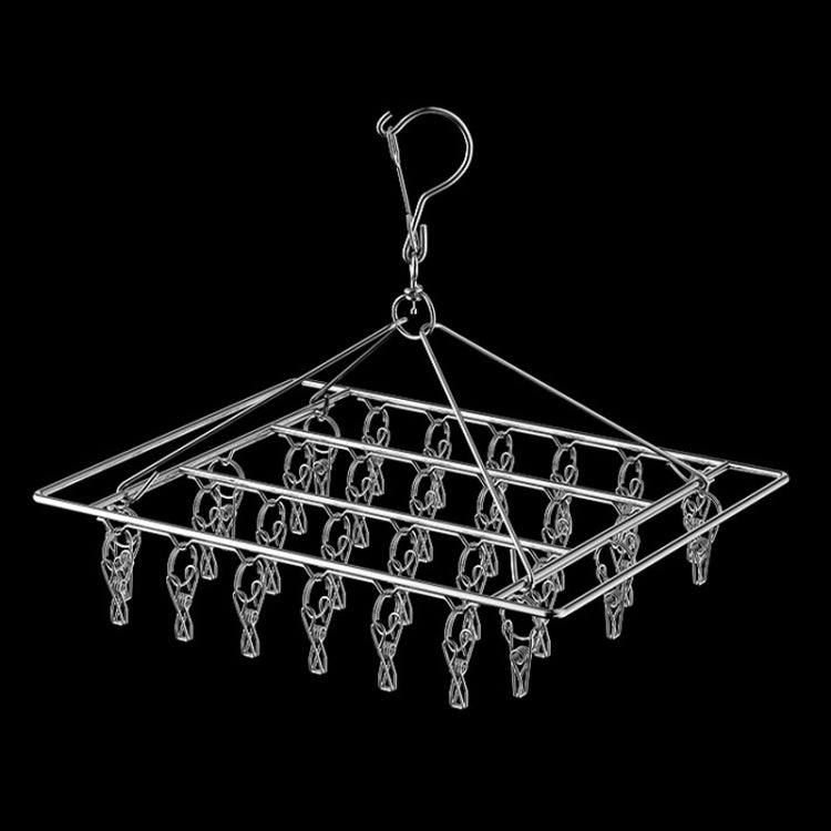 Square Socks Drying Hanger Stainless Steel Multifunctional Windproof Drying Rack, 24x30cm 20 Clips, 35x27cm 30 Clips, 35x27cm40 Clips, 40x30cm 40 Clips, 40x25cm 50 Clips, 40x25cm 60 Clips