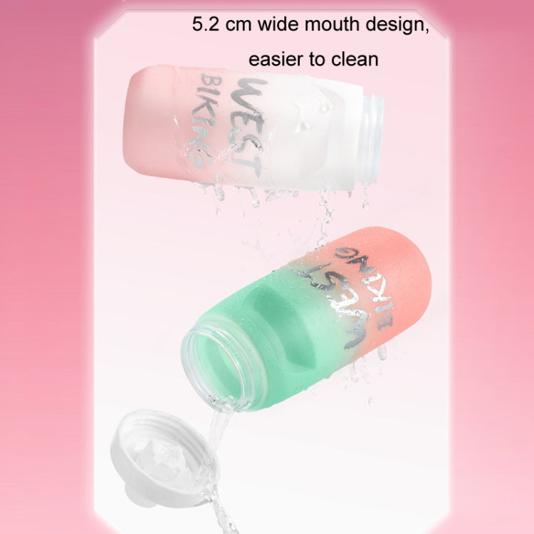 WEST BIKING 620ML Bicycle Water Bottle Portable Outdoor Cycling Water Cup, White Pink Gradient, Black Gray Gradient, Blue Gradient, Dark Green Gradient, Green Pink Gradient, Yellow Green Gradient, Black Green Gradient, Black Red Gradient