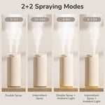 JisuLife HU16 Desktop Dual Mist Ports Humidifier, White Rechargeable, White Plug-in