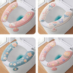 EVA Adhesive Toilet Pad Four Seasons Universal Cartoon Cute Waterproof Toilet Sticker, Gray Sunflower, Pink Moon Rabbit