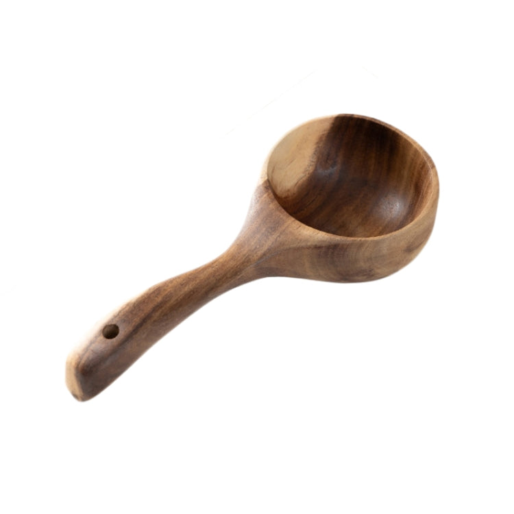 Household Wooden Long Handle Large Soup Spoon Eating Noodle Spoon Water Scoop, Tanoak (Old Lacquer Color), Tanoak (Original Color), Acacia
