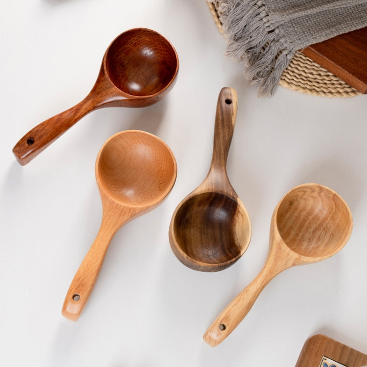 Household Wooden Long Handle Large Soup Spoon Eating Noodle Spoon Water Scoop, Tanoak (Old Lacquer Color), Tanoak (Original Color), Acacia