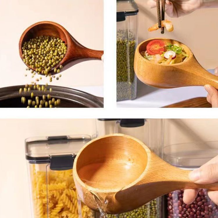 Household Wooden Long Handle Large Soup Spoon Eating Noodle Spoon Water Scoop, Tanoak (Old Lacquer Color), Tanoak (Original Color), Acacia