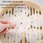 100pcs Food Grade Disposable Round Non-stick Steamer Paper Perforated Buns Steamer Pads, 7.6cm