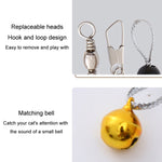 Simulated Insect Feather Cat Teaser Replacement Head Cats Self-Help Toy Bell, White Tailed Bug