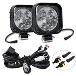 12W 9-30V Car Mixed Light Work Light With Wire Set, Square, Round