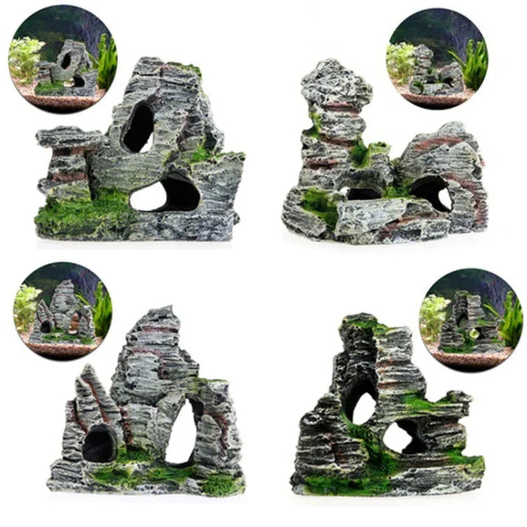 Aquarium Aquascape Accessories Resin Fish Tank Wigwam Landscape Decoration, Model A, Model B, Model C, Model D