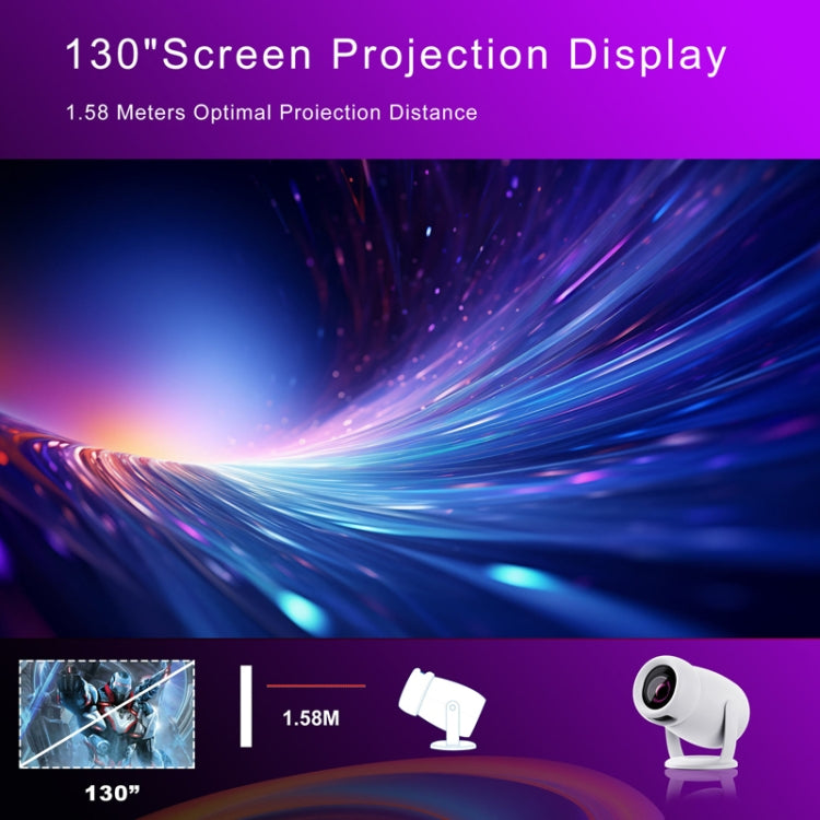 HY400 Android 12.0 System Intelligent Projector Portable Family Projector, US Plug, EU Plug, UK Plug, AU Plug