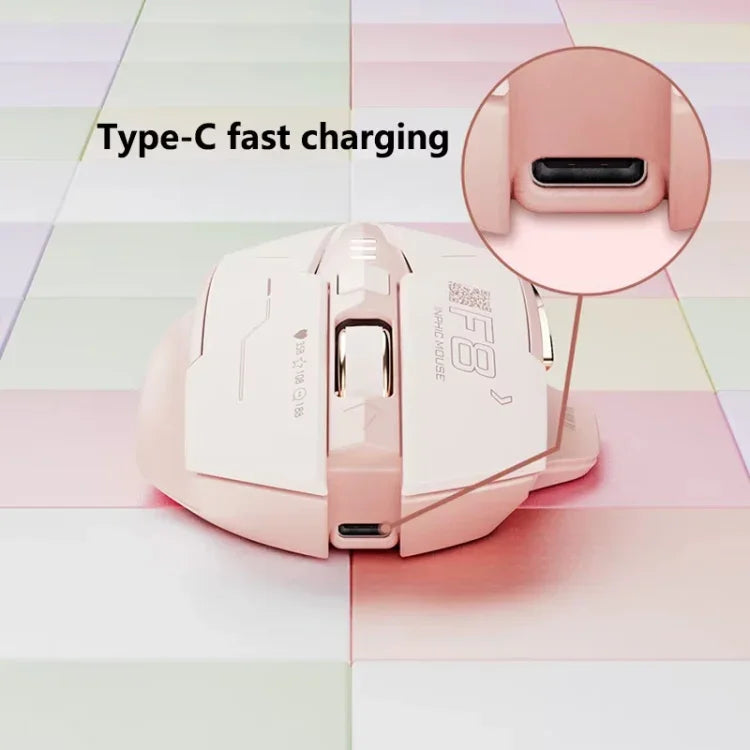 Inphic F8 2.4G Wireless Mute Charging Computer Gaming Mouse, F8