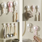 Rotating Suction Cup Hook Wall Mounted Towel Sucker Hooks Reusable Shower Hanger