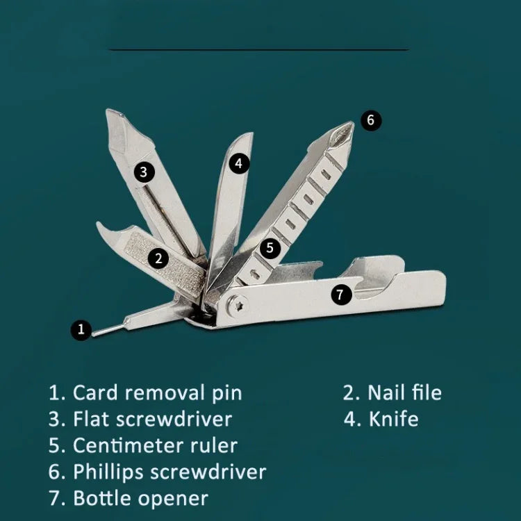 5 In 1 Multi Tool Small Outdoor Gadgets With SIM Tray Ejector, Screwdriver, Bottle Opener, Etc, 5 In 1