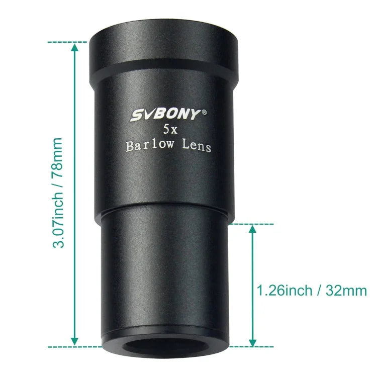 SVBONY F9102A 1.25 Inch 5x Multiplier Astronomical Telescope Accessories, F9102A