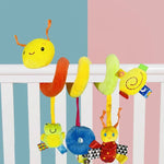 Baby Caterpillar Cot Spiral Toy Cartoon Animal Baby With Rattle Bee Pram Hanging Soothing Toy, H033B