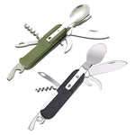 SY-FT008 7-in-1 Multifunctional Outdoor Camping Portable Folding Tableware Combination