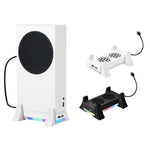 For XBOX Series S Console Base Cooling Fan Built-in LED Light Strip, Base Cooling Fan Black, Base Cooling Fan White