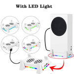 For XBOX Series S Console Base Cooling Fan Built-in LED Light Strip, Base Cooling Fan Black, Base Cooling Fan White
