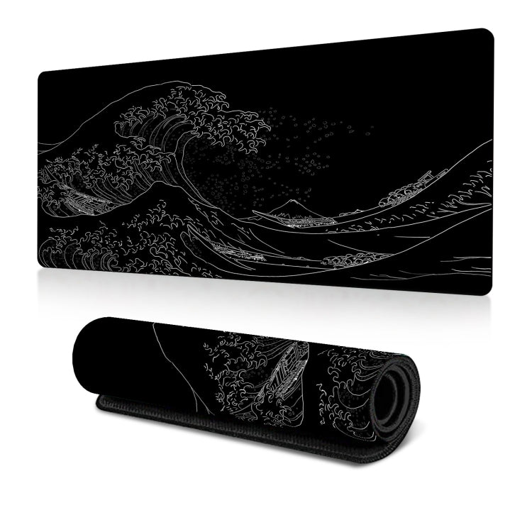 Big Wave Gaming Mouse Pad Non-Slip Rubber Desk Mat, 300x600x2mm, 300x700x3mm, 300x800x2mm, 300x800x3mm, 400x900x2mm, 400x900x3mm