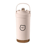 316 Stainless Steel Insulated Mug Portable Carry-On Dual Drink Coffee Cup With Straw, 500ml