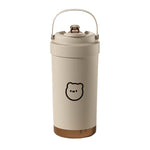 316 Stainless Steel Insulated Mug Portable Carry-On Dual Drink Coffee Cup With Straw, 500ml