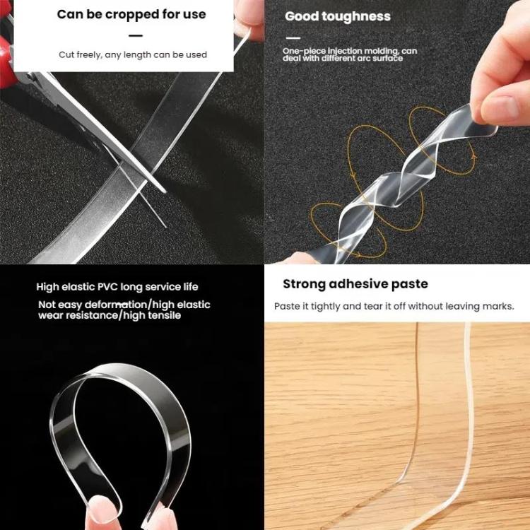 5sheets /Pack Transparent Invisible Anti-Collision Strip Self-Adhesive Pads For Cabinets Desk Corners, 35 x 10mm, 63 x 10mm, 150 x 15mm