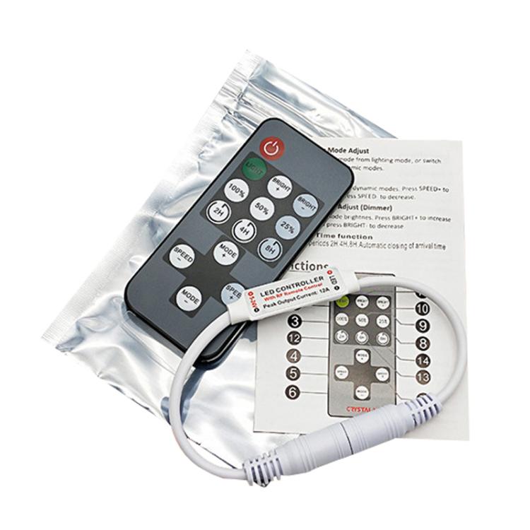 14 Keys RF Single Color Timer Dimmer LED Strip Controller, JHX-014