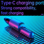 Car Mini Portable Powerful Suction LED Flashing Warning Light Outdoor Lighting Vacuum Cleaner, V8