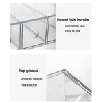 Acrylic Desk Organizer With 4 Drawers Stackable Glasses Display Case Makeup Brush Stationery Storage Box, 27x17.5x7.3cm