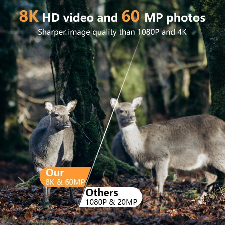 Ultra-clear 8K Video 60MP Photo Wifi Hunting Camera, PR803W